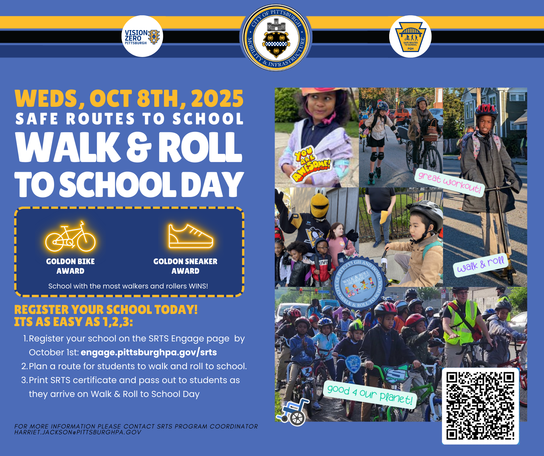 Register your school today for Walk & Roll to School Day!