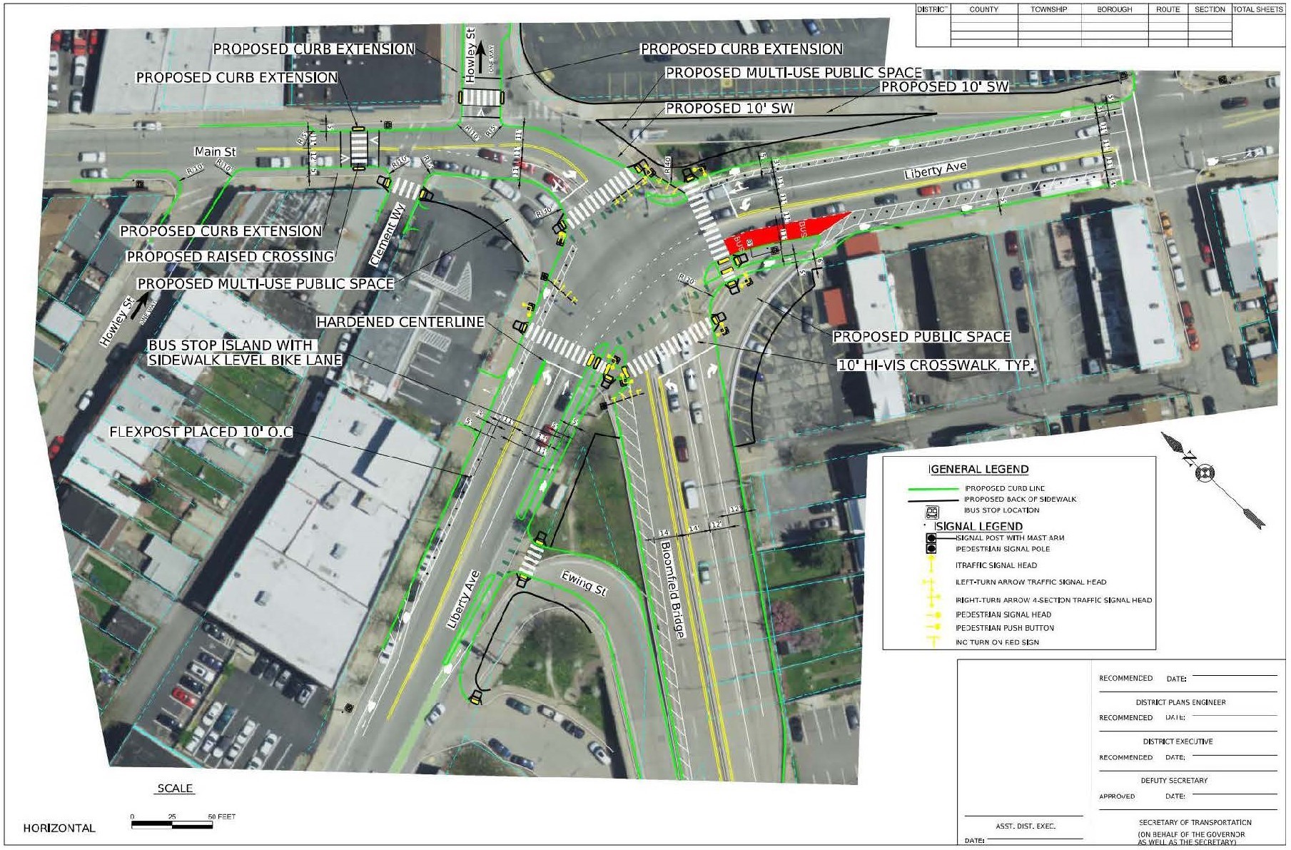Image of proposed intersection changes