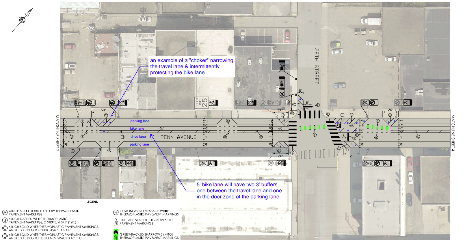 Plan view of a sample block for the updated Penn Ave Rightsizing project.