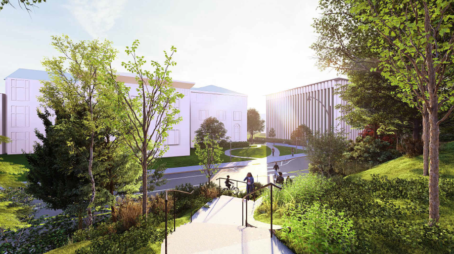 Rendering of of the view from the new gathering space