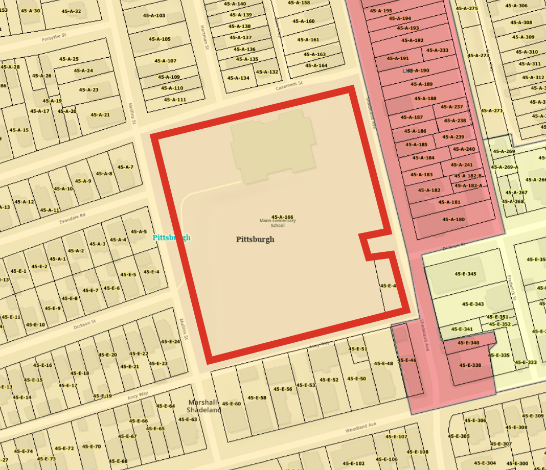 image of the rezoning area