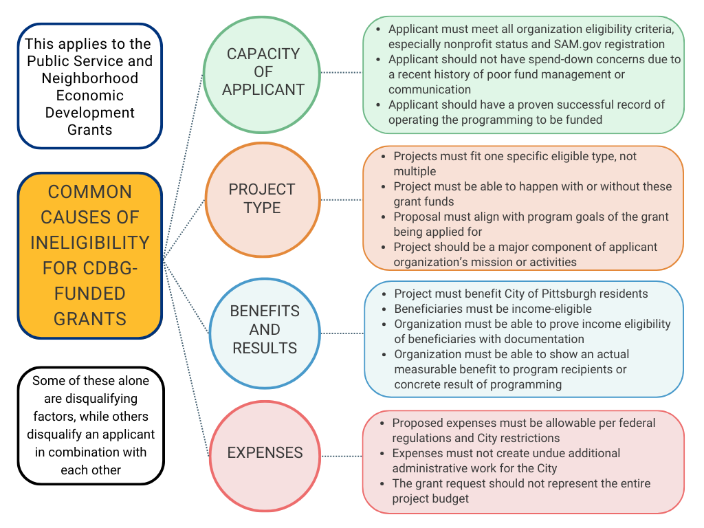 Chart describing common causes of ineligibility