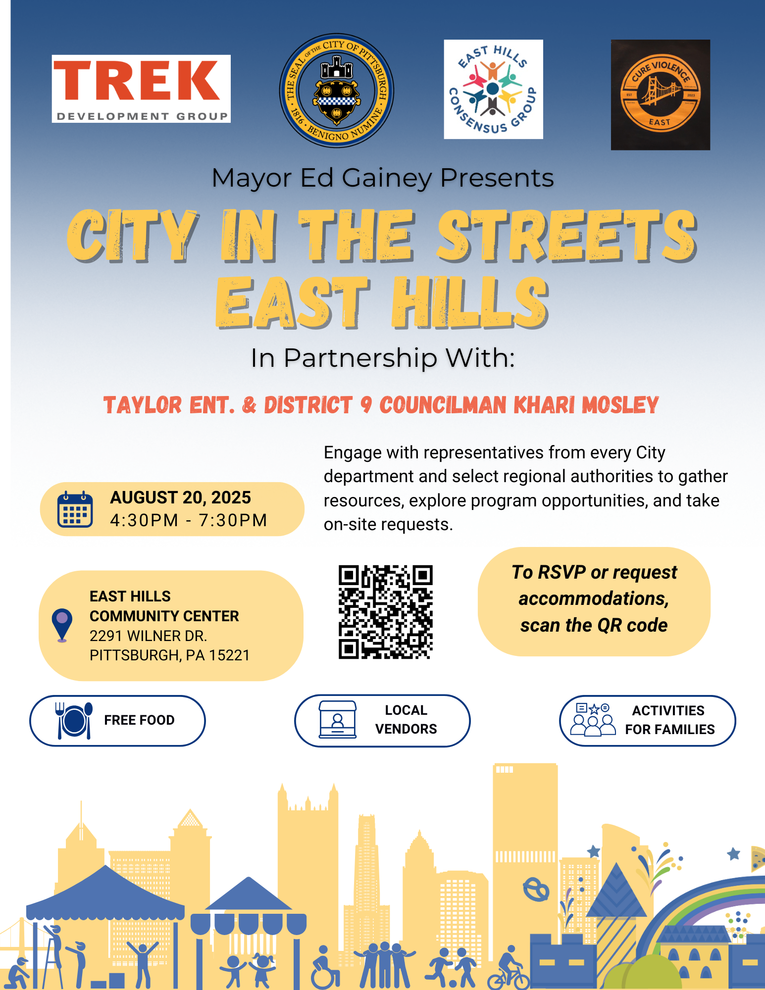 city in the streets flier - east hills