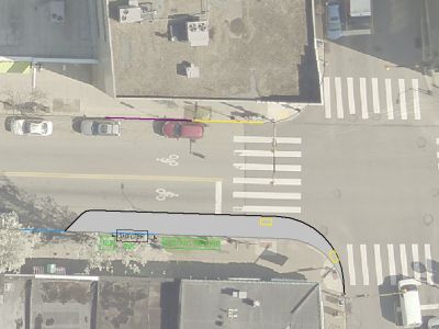 Diagram of bump out design for Forbes and Shady